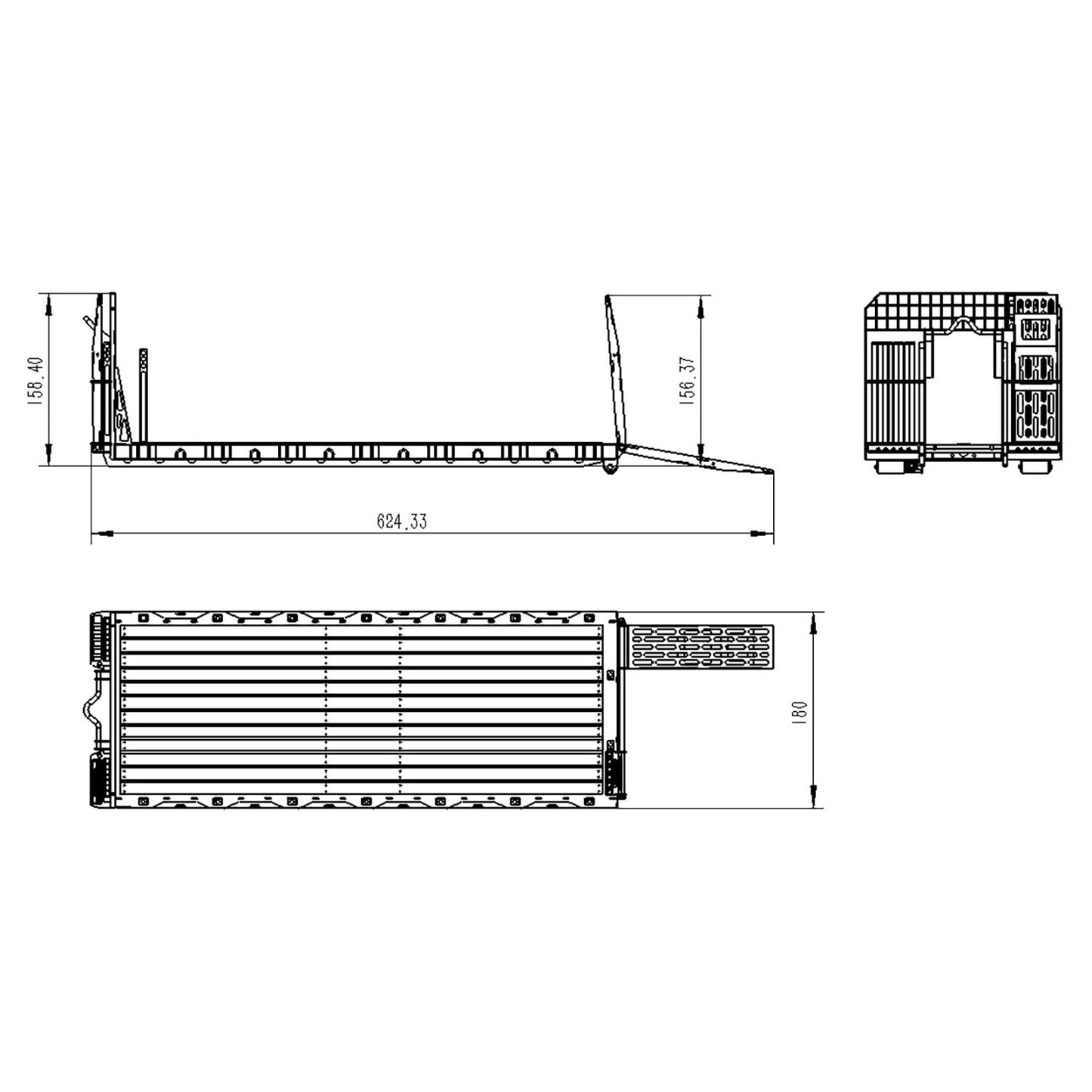 1/14 LESU RC Tamiye Hydraulic Flat Bed Ramp for Roll On/Off Tipper Metal Model Upgrade DIY Truck