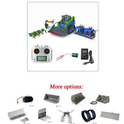LESU 1/14 Aoue LT5 Hydraulic Tracked Skid-Steer RC Loader Gripper Scarifier Assembled Painted Rotate Lamp Charger Batterey I6s