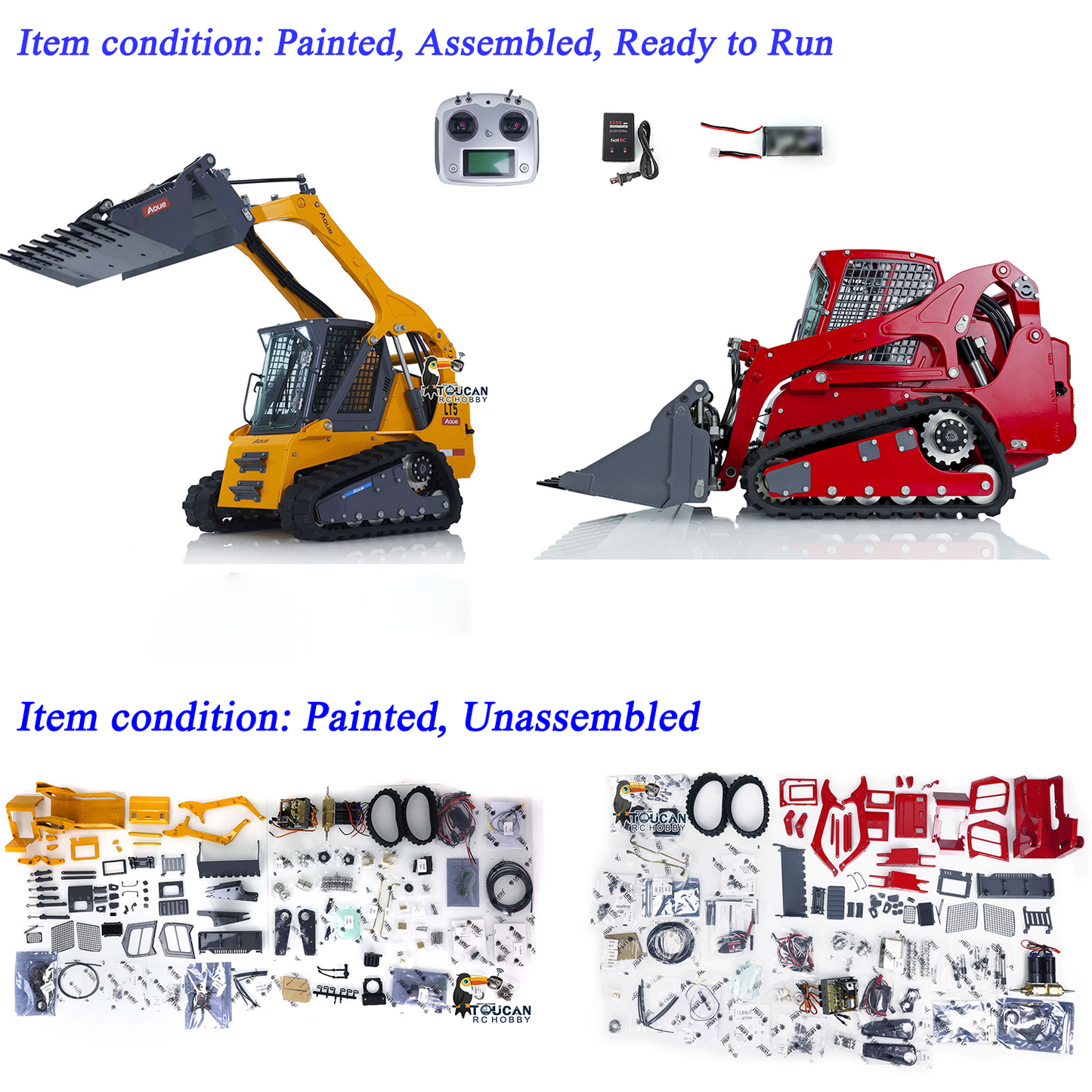 LESU 1/14 RC Metal Aoue LT5 Hydraulic Skid-Steer Loader Radio Controlled Painted Tracked Model W/ Sound Light System Pump