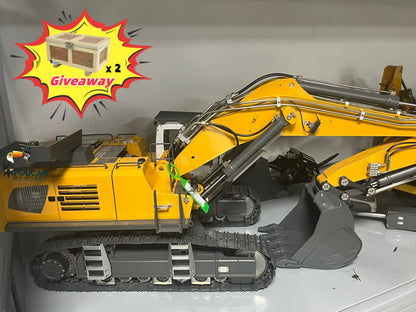 CN Stock Second-hand 85%New HUINA Kabolite 1/14 4*4 Hydraulic RC Ecavator K970 RTR Remote Controlled Digger Model