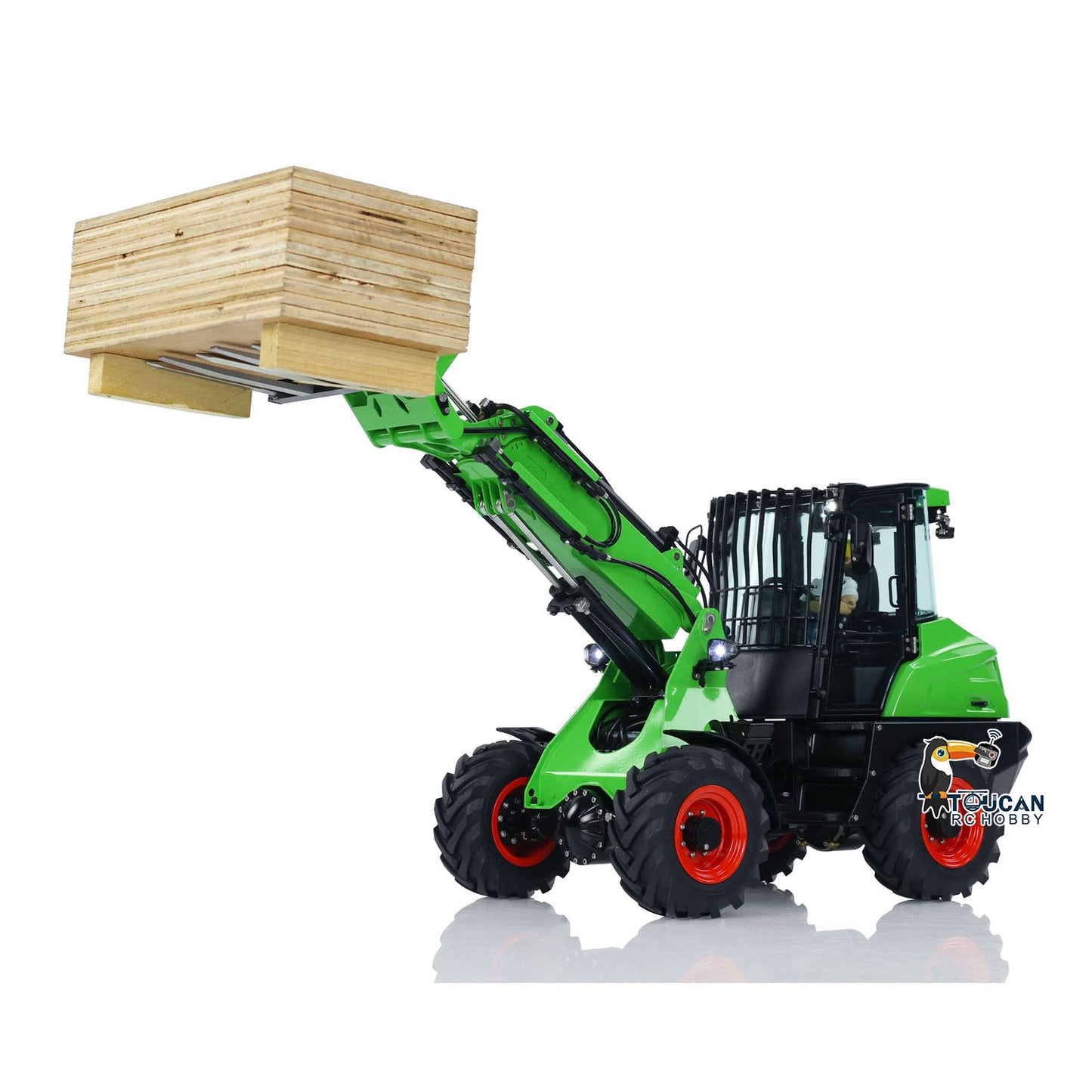 LESU AT1050 1:14 RC Hydraulic Fork Truck Metal Telescopic Arm Loader Car Assembled Model