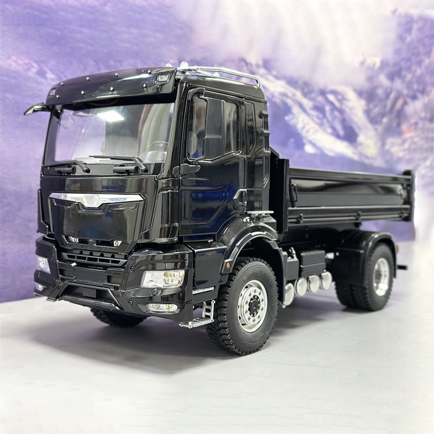 4x4 1/14 RC Hydraulic Dumper Trucks 4WD With Metal Cabin Light Sound Transmitter Receiver Tipper Car Emulated Painted Models