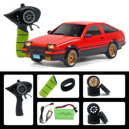 LDRC LD1801 1/18 Scale RC Drift Car RWD AE86 Racing Vehicles Flip Light Gyroscope High Speed DIY Model Ready to Run