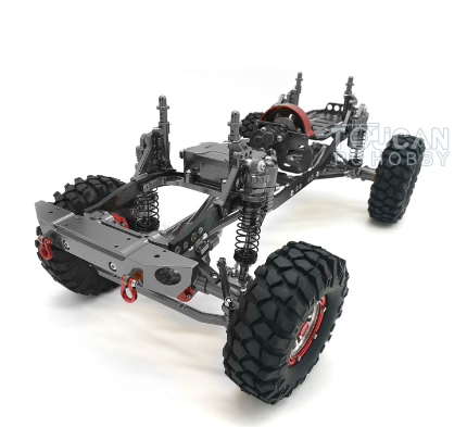 CN Stock Second-hand 90%New 455MM RC Cars 1/10 AXIAL SCX10 CNC Rock Crawler Chassis Upgraded Tires W/O ESC