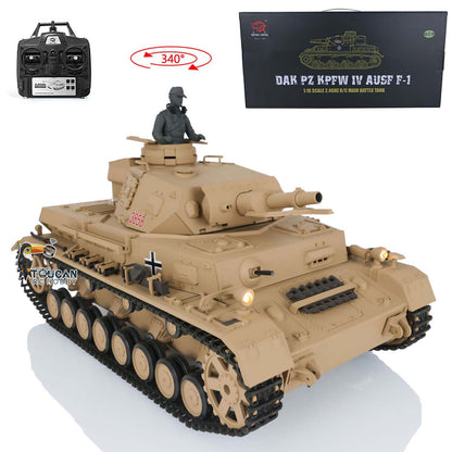 US STOCK 2.4G Henglong 1:16 Scale TK7.0 Plastic German Panzer IV F RTR RC Tank Model 3858 Military Model Stimulated Sound Smoke