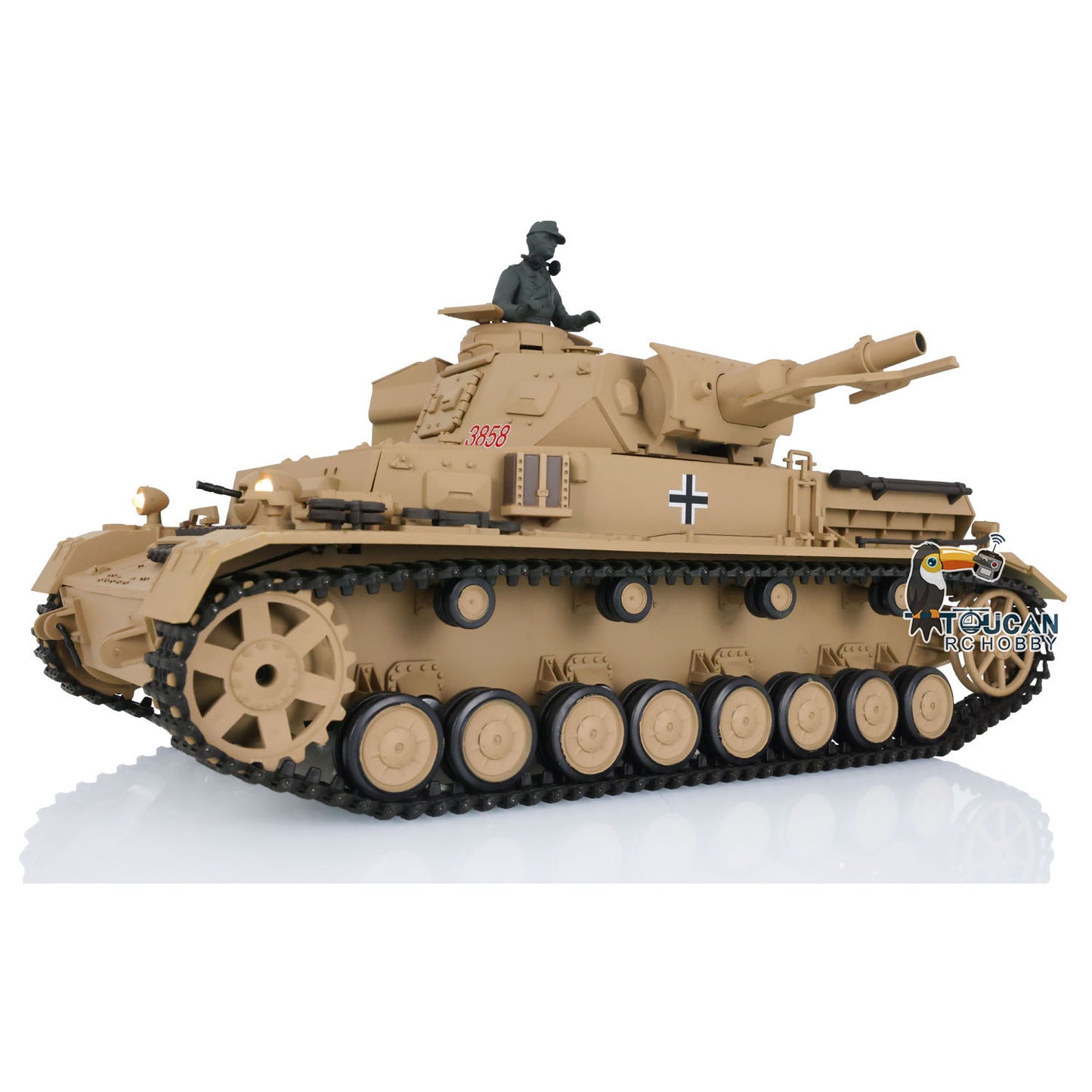 US STOCK 2.4G Henglong 1:16 Scale TK7.0 Plastic German Panzer IV F RTR RC Tank Model 3858 Military Model Stimulated Sound Smoke