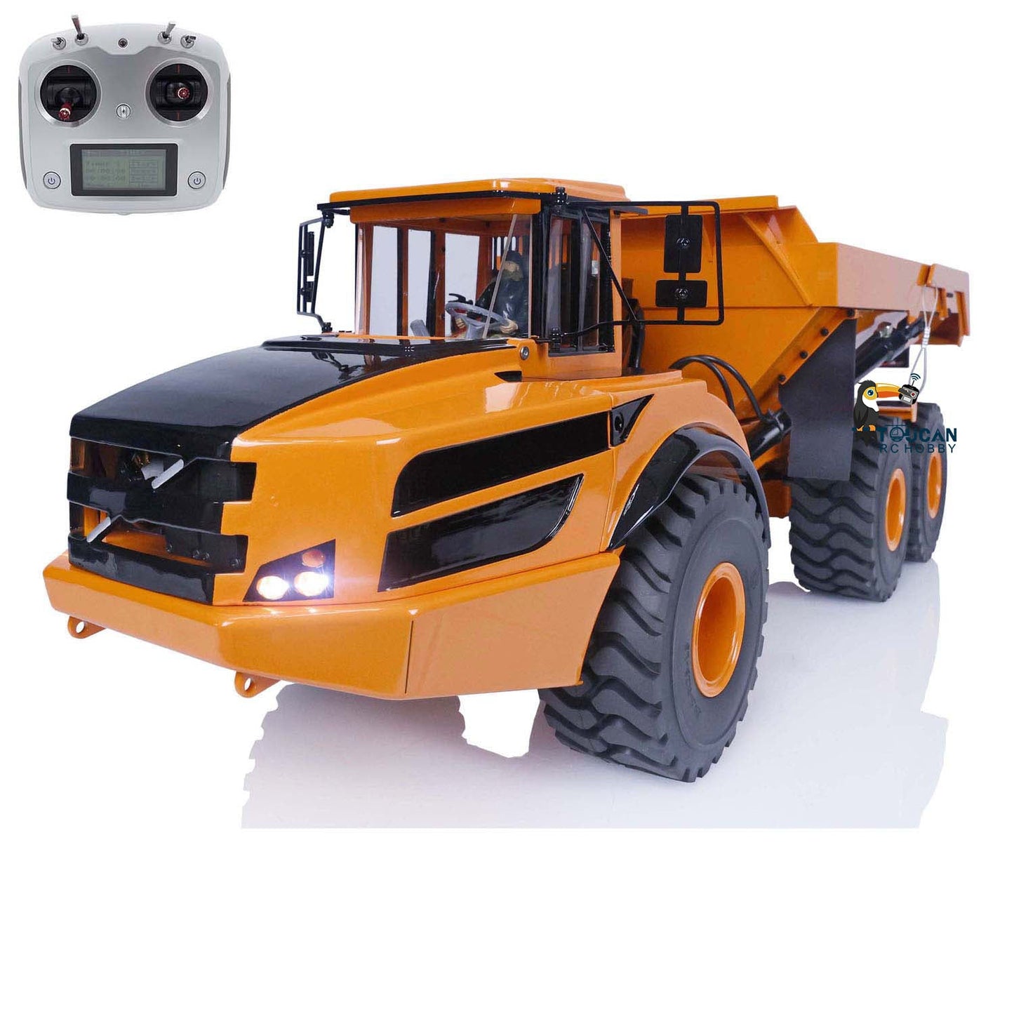1/14 Metal Double E 6x6 FMX Hydraulic RC Dump Trucks 2-Speed Transmission  Controlled Dumper Cars Finished Electric Vehicle Toys