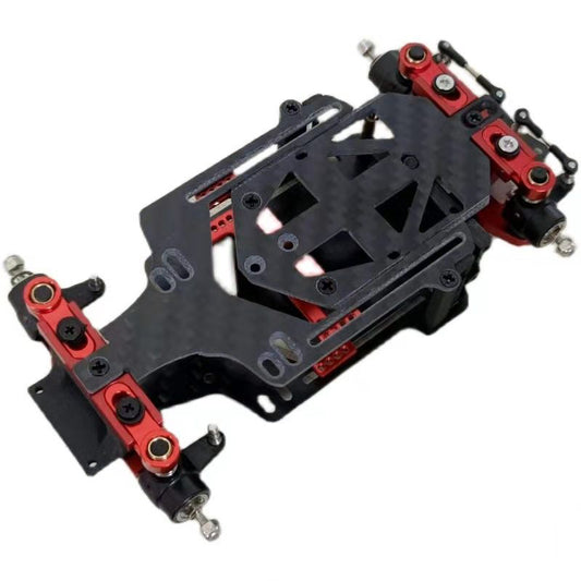 Car Part Pre-assembled Chassis for RC Racing Car 1/24 TAMIYE 1/28 KYOSHO Adjustable 86mm to 114mm Wheelbase w/o Electric Parts