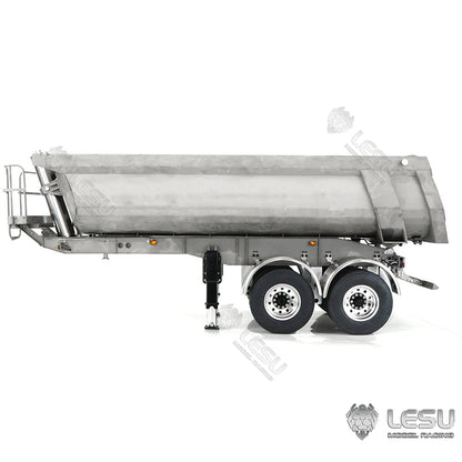 LESU 1/14 Metal Bucket U Type Hopper Hydraulic Semi Trailer Dumper ESC Oil Tank Electric Legs TAMIIYA Truck DIY Cars Model