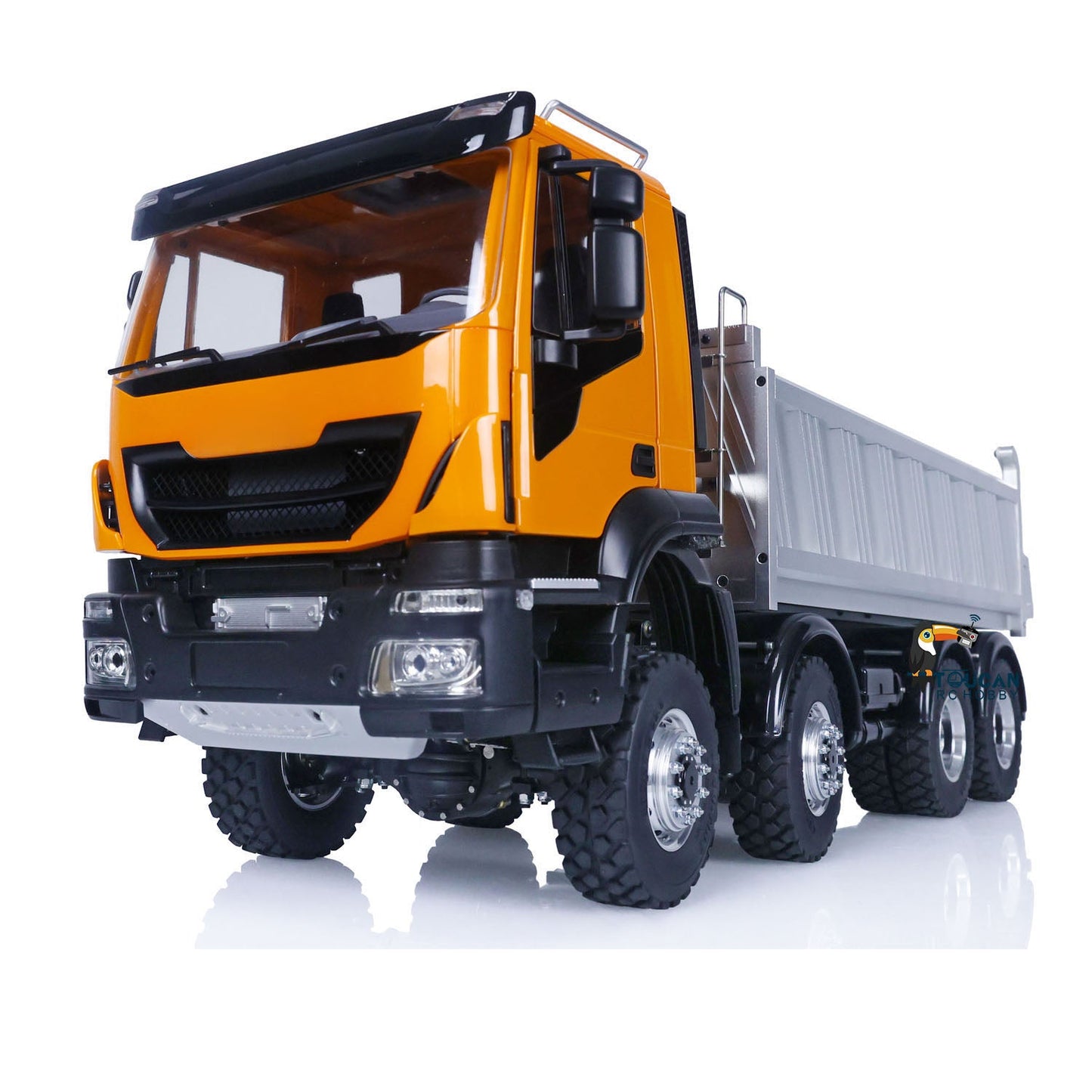 LESU 1/14 8X8 RC Painted Dump Truck Hydraulic Tipper Car for Radio Control Dumper Truck Model Sound Light System Motor Servo ESC