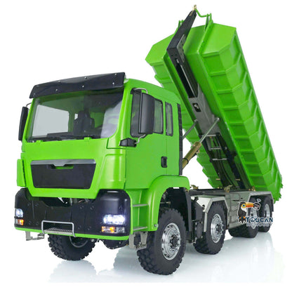 LESU 1/14 RC 8x8 Hydraulic Dumper Truckfor TGS Roll On/Off Tipper Painted Sound Light System Servo Motor ESC Car Model