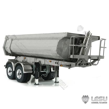 LESU 1/14 Metal Bucket U Type Hopper Hydraulic Semi Trailer Dumper ESC Oil Tank Electric Legs TAMIIYA Truck DIY Cars Model