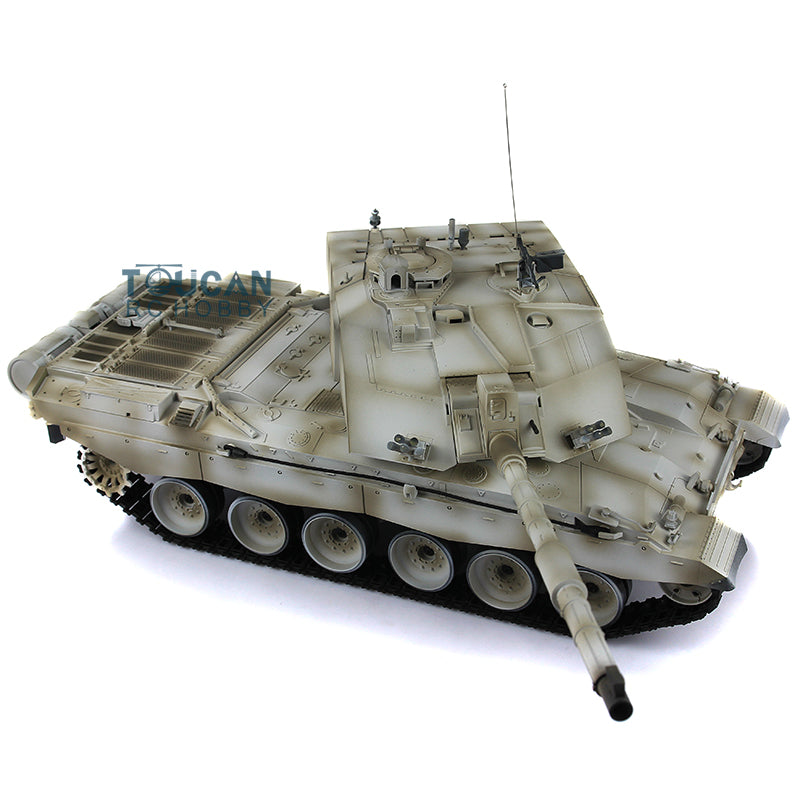 Henglong 1/16 7.0 British Challenger II RC Tank 3908 RTR Model 360Degrees  Turret Metal Tracks W/ Rubber Pads Sprockets Steel Gearbox - Green