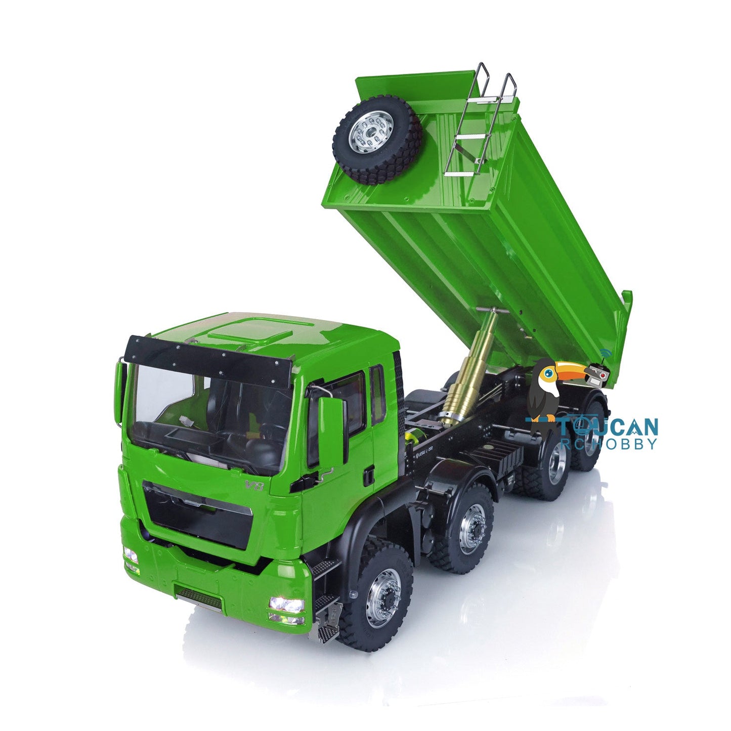 LESU 1/14 8*8 Hydraulic Unpainted 4WD Hydraulic Dumper Truck ESC Lock Differential Steering Servo 3T Sound System